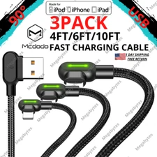 Mcdodo 90° Right Angle USB Charger Cable For iPhone 14 13 12 11 Pro Max 8 7 6 XR
