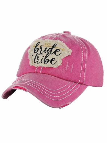 C.C Women's Distressed Vintage Embroidered 'Bride Tribe' Patched Baseball Cap - Picture 18 of 25