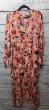 Anthropologie Jaase Floral Tiered Maxi Dress Tie Sleeves Size S Hippie Modest