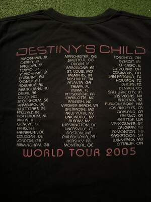 Destiny's Child 2005年ワールドツアーTシャツ Lサイズ Vintage 2005 Beyoncé Destiny's Child Music Destiny Fulfilled Tour