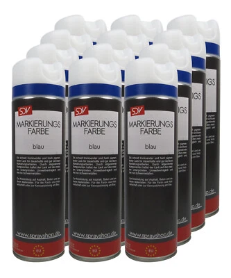 SDV CHEMIE MARKIERUNGSFARBE BLAU RAL 5010 12x 500ml Markierspray Markierfarbe Signierspray
