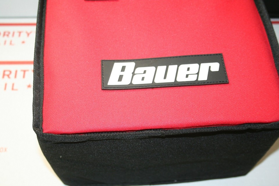 RED Bauer Tool Bag Tote with Handle Zipper Closure Red & Black 9" x 9