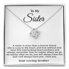 To My Sister Necklace, Birthday GIft For Little Sister, Birthday Gift