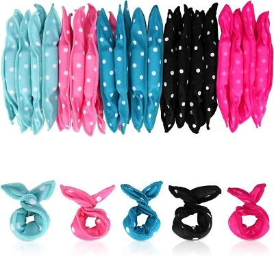 LOCISNEDIRECT Locisne 40pcs=5 Color*8pcs Flexible Foam Sponge Hair Curlers, No Heat Hair Curl