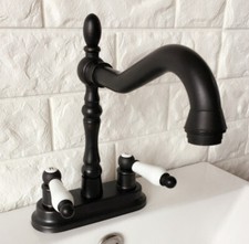 Double Handle Kitchen Bathroom Sink Faucet Oil Rubbed Brass Mixer Tap 2hg076