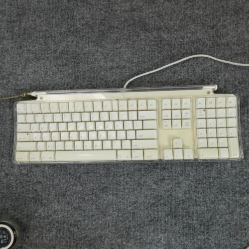 Apple Keyboard USB Wired M7803 Pro White Clear Tested Working Clean W/ Pro Mouse - Picture 8 of 15