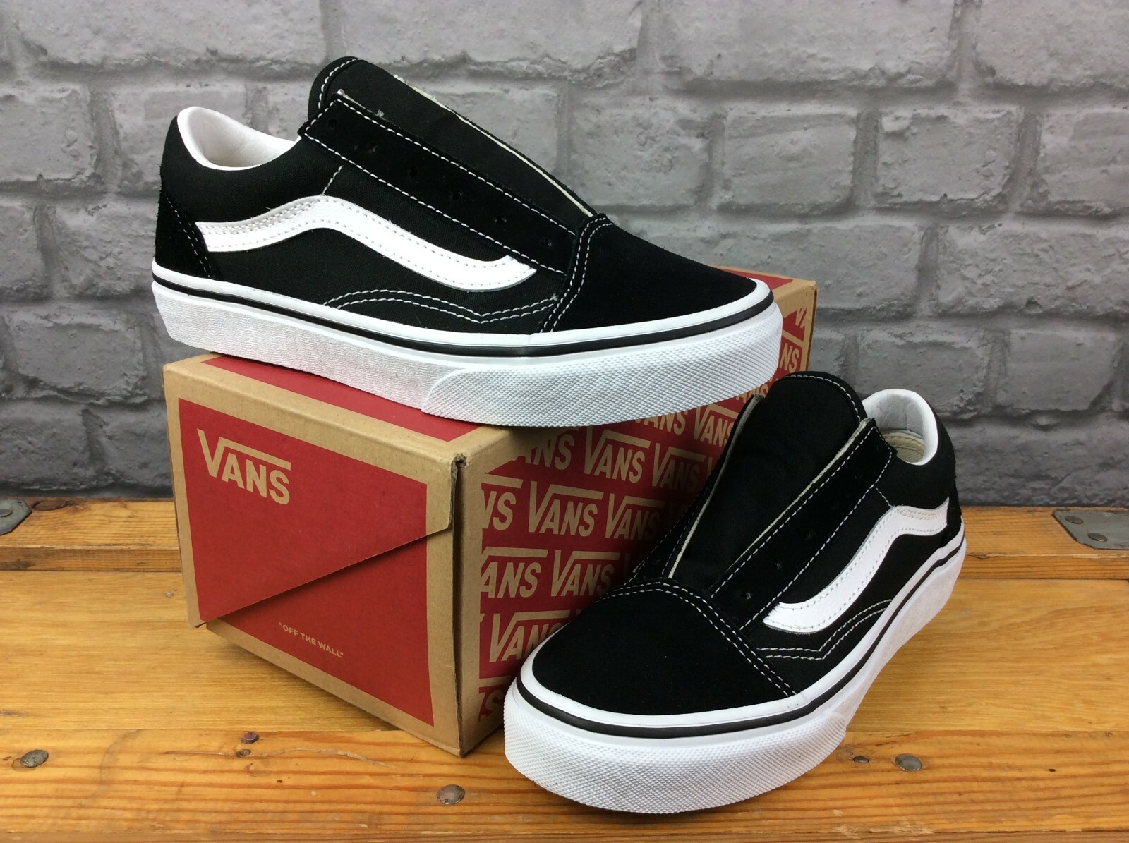 VANS UK 2.5 EUR 34.5 OLD SKOOL BLAC WHITE TRAINERS SUEDE CHILDRENS BOYS  GIRLS C | eBay
