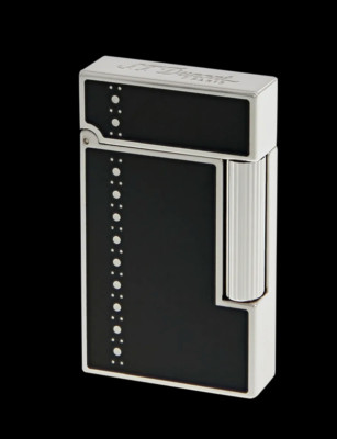 S.T. Dupont Line 2 Derby Lighter Black Lacquer & Palladium 016434