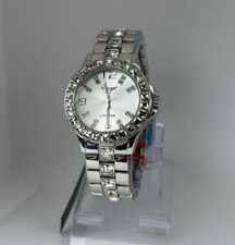 Women's Gold & Silver Round Face Watch | Diamond Accents | Stainless Steel Strap