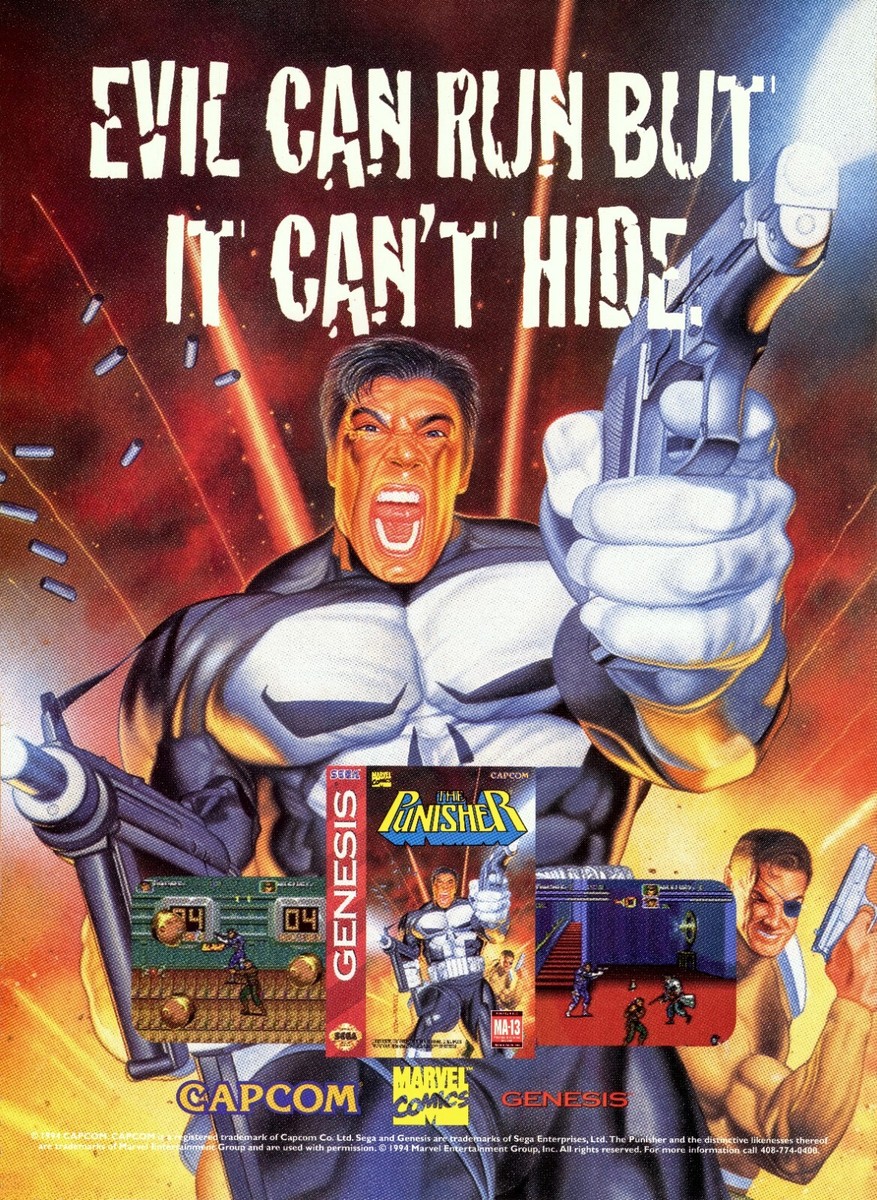 絵画 PUNISHER The Punisher Sega Genesis 1994 Capcom Game Art Print Poster