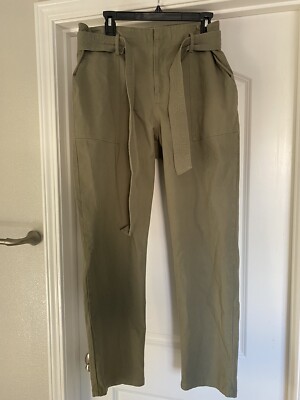 O'NEILL Women's Casual Flat Front Khaki High Waisted Pants XL Belt NEW