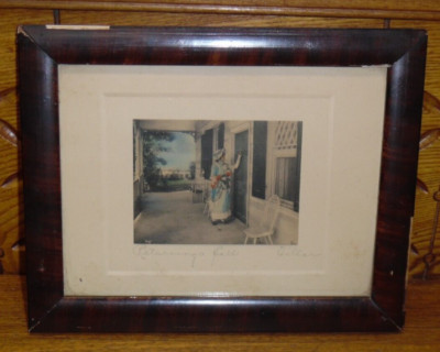 Antique Hand Colored Photograph - Returning A Call - Oillar Villar