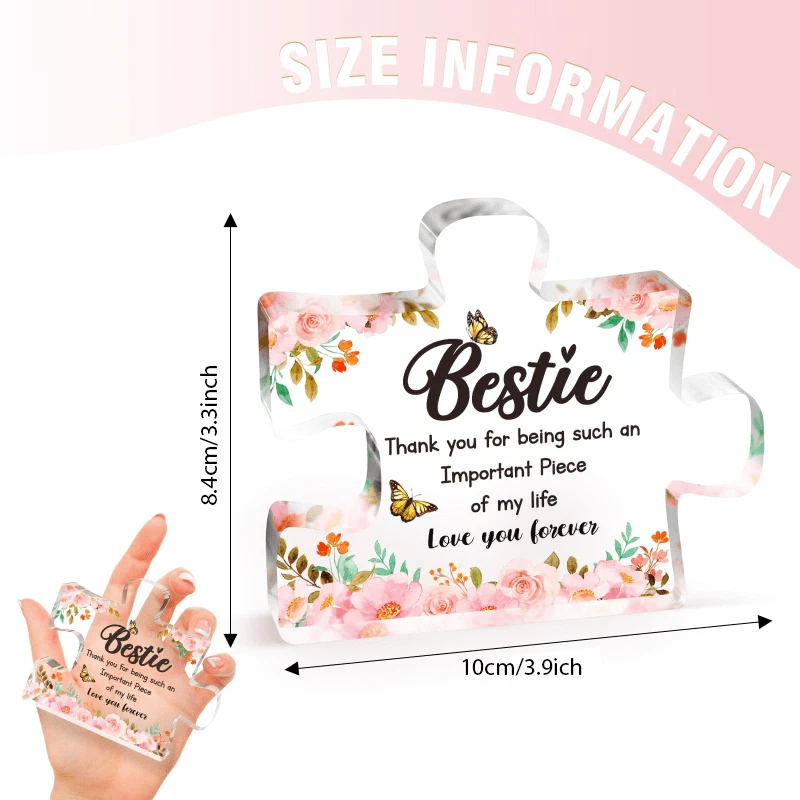 Best Friend Puzzle-Shaped Block Acrylic Plaque Birthday Friendship BFF Gift - image 4 of 4