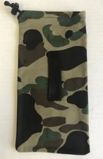 Hunting Pouch Bag -Light Green Camo- Handmade - Cord Drawstring - Belt Loop