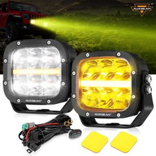 2pcs Auxbeam 5 Led Work Driving Lights Lights White Spotlight Pod Amber Drl Kit 2pcs Auxbeam 5 Led Work Driving Lights Lights White Spotlight Pod Amber Drl Kit