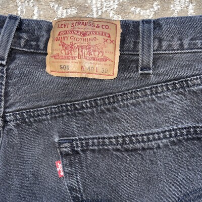 パンツ 90s Levis 501 black denim made in USA VTG 90s LEVIS 501 Made In USA Black Denim Jeans Men's Sz 40/30