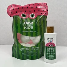 Raw Sugar Kids Bubble Bath Body Wash 6 Bath Bombs Watermelon Lemonade