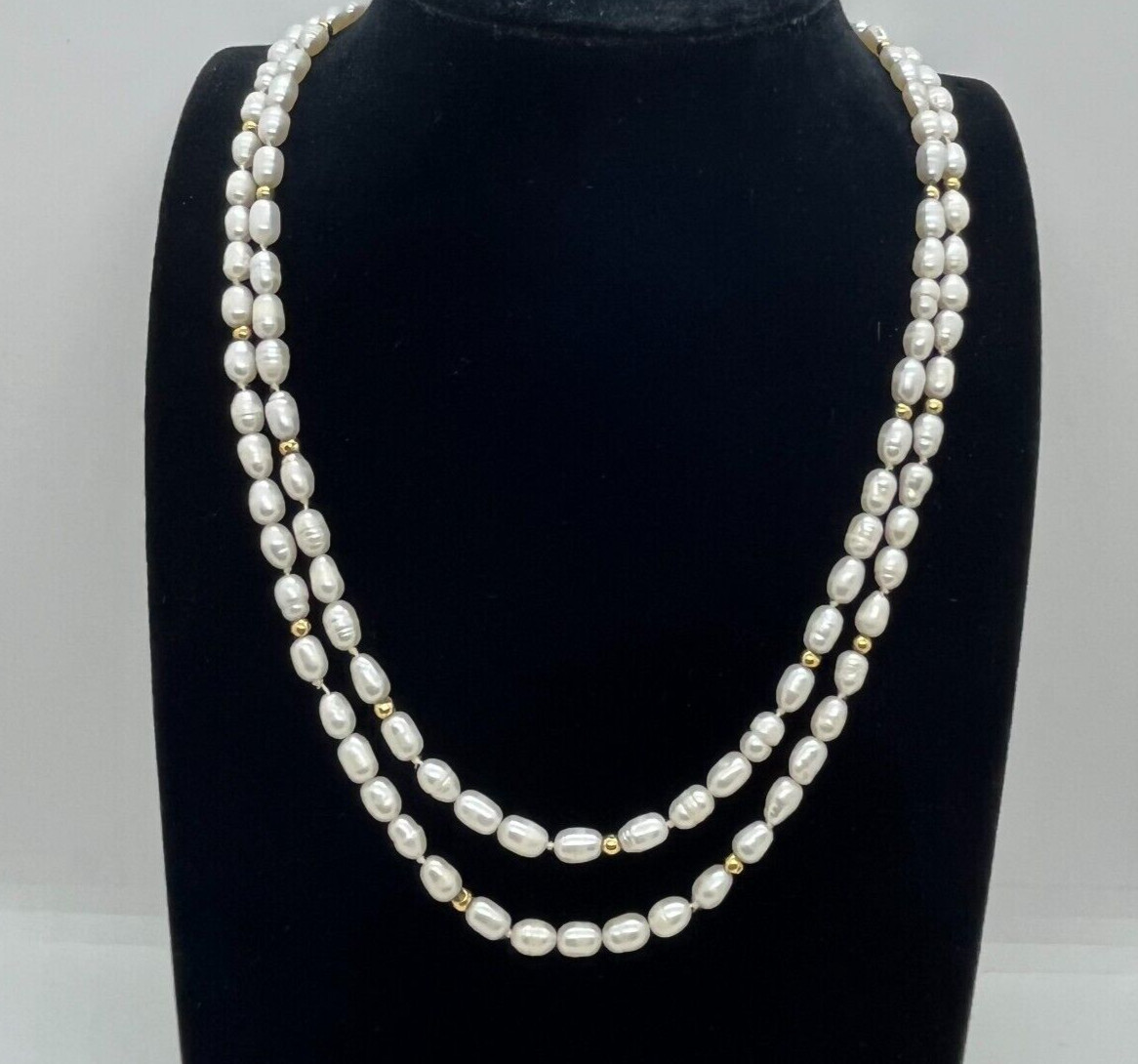 14k Solid Yellow Gold 36" Extra Long Layering Bar… - image 5