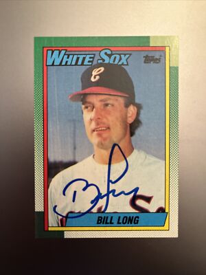 BILL LONG 1990 TOPPS AUTOGRAPHED SIGNED AUTO BASEBALL CARD