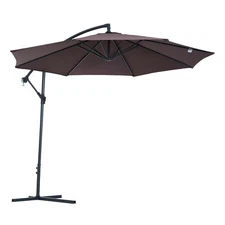 10 ft Cantilever Hanging Tilt Offset Patio Umbrella with Stand Outdoor Sun Shade