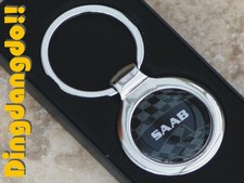 ID Tag Alloy Chrome Keyring Labelled For Saab Key Ring Gift