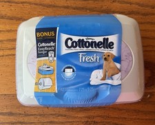COTTONELLE Flushable Wipes Hard LAVENDER Container Refillable Tub BONUS HANGER