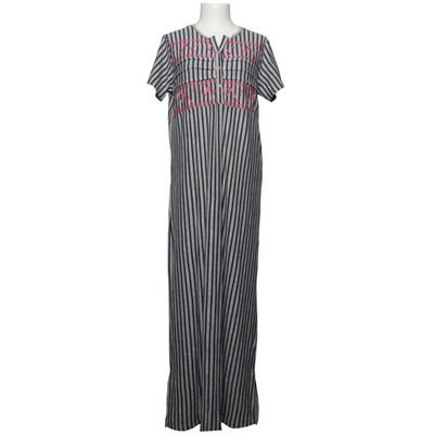 Kattee, Maxikleid, Größe: L, Grau/Blau/Pink, Streifen, Damen #i7a