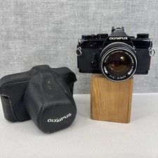 Olympus OM1 35mm SLR Film Camera with Zuiko 50mm f1.4 Prime Fast All Black