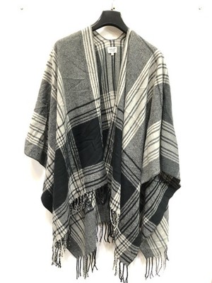 KHUJO Damen Poncho Modell: Hogi Mehrfarbig S