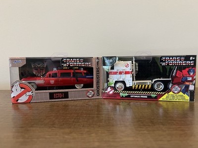 Jada Transformers X Ghost Busters(White)Optimus Prime & (Red) ECTO-1