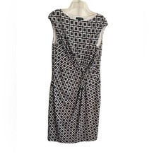 LAUREN Ralph Lauren Twist Front Geometric Design Sleeveless Scoop Neck Dress 16