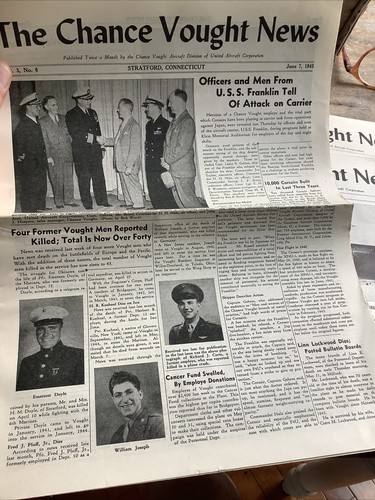 8 WWII vintage newspapers the Chance Vought news United aircraft Corsairs - Picture 6 of 16