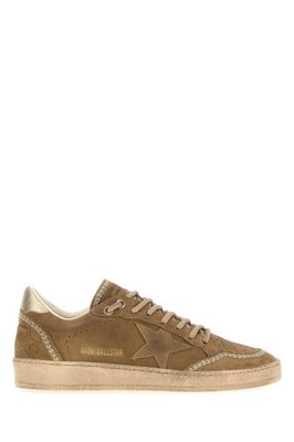 GOLDEN GOOSE Ball Star Women's Brown/Gold Suede Sneakers New & Authentic
