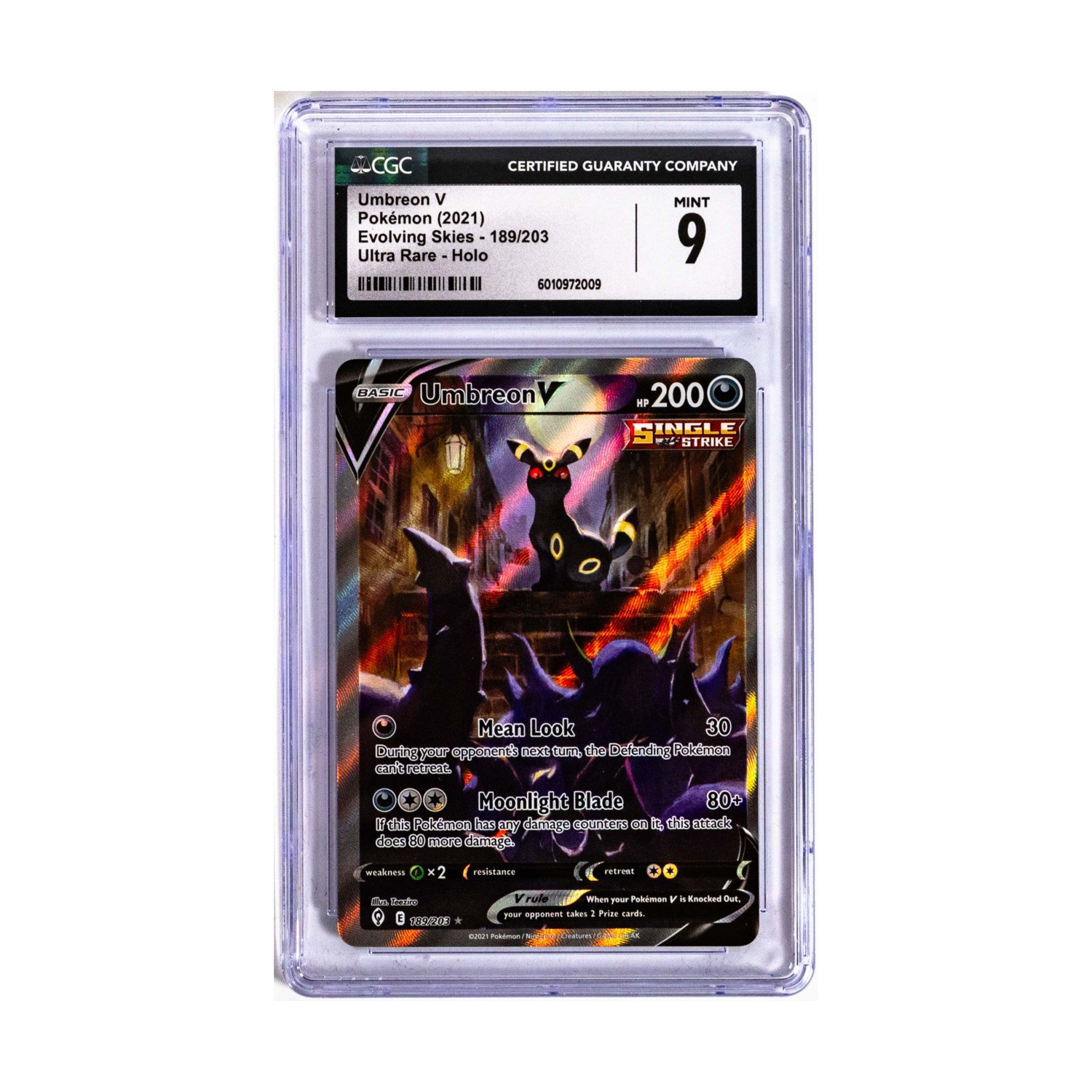 Pokemon Pokemon Graded Umbreon V - Evolving Skies - 189/203 - CGC 9 NM