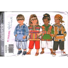 Butterick 3387 Kids Hooded Top Sewing Pattern Fast  Easy Pullover Hoodie 2-6X