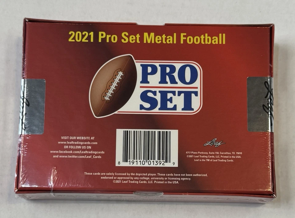 2021 Leaf Pro Set Metal Factory Sealed Football Hobby Box - 6 Autographs - Image 2 of 3