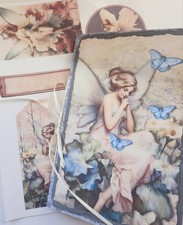 Junk Journal Booklet "VINTAGE FAIRIES" Fairy, Woodland LG 8.5"x5.5" Ephemera 40p