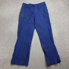VINTAGE French Trousers Adult 32x28 Blue Workwear Chore Canvas Utility Mens