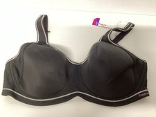 Freya Active Black/ White J Hook Bra SZ 38DD New