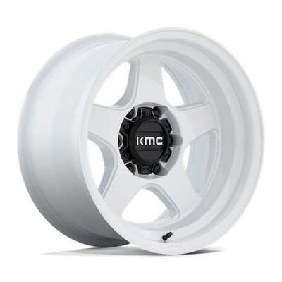 KMC KM728 LOBO GLOSS WHITE Rims: 17x9, 5x127/5x5.0, -38mm, KM728WX17905038N