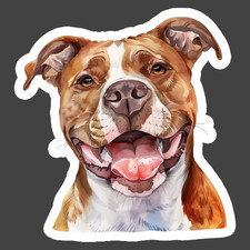 Pit Bull Sticker Vinyl Decal Smiling Dog Face Watercolor Pet Lover Gift Pit Bull Sticker Vinyl Decal Smiling Dog Face Watercolor Pet Lover Gift