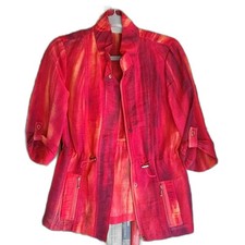 Chico's 3/4 Sleeve Linen Lightweight Jacket 00