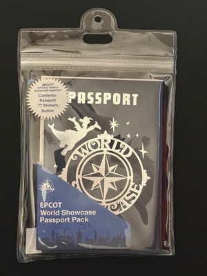 Disney Parks Epcot World Showcase Passport Pack Button & Stickers **New