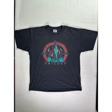 Vintage ONEITA Y2K Mens XL Power 50 Plus Arizona Cactus Desert Graphic T Shirt
