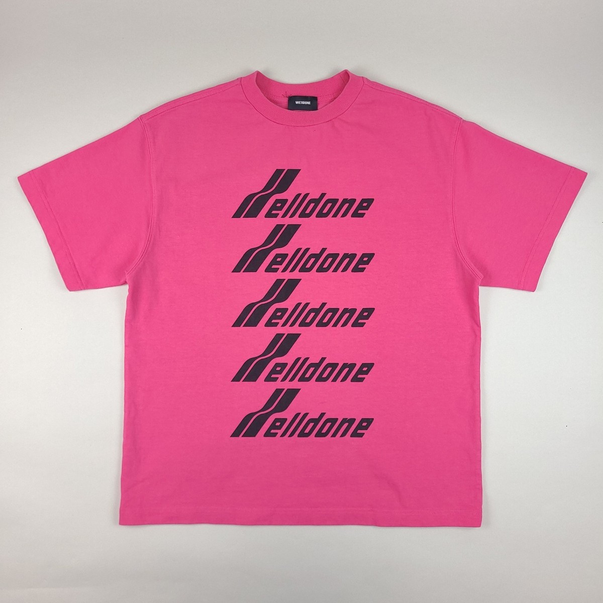 We11done Shirt Mens Small Pink Font Logo Well Done Oversize Korea 