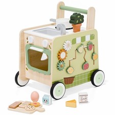 Baby Push Walker -Wooden Push Walker Montessori Toy- Toddler Learning Activit...