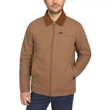 Wrangler Men's L Brown Canvas Quilted Lined Corduroy Collar Jacket jck0249