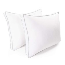 Gusset Microfiber Pillow Set, Down Alternative Filling, Medium Support For Ne...