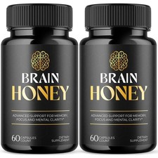 2 Pack Brain Honey Nootropic Natural Brain Supplement Brain Honey 120 Capsules