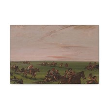 George Catlin - Band of Sioux Moving Camp - 1837-1839 - Canvas Wall Art